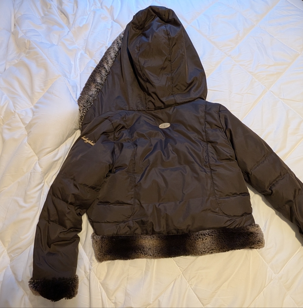 Vtg 90s Baby Phat Womens Reversible Baby Doll Cropped Hooded Puffer Jacket Y2K S - Picture 6 of 10
